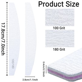 Professional Double Sided Nail Files 100/180 Grit Emery Board Nail File, Fingernail Styling Tools Manicure Tools Toenail Grinding Files Pet Grooming Tool (6 Pcs)