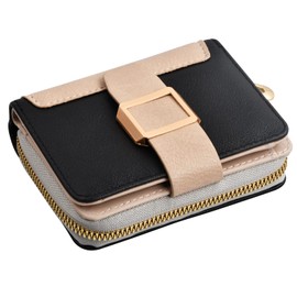 suchkawe Small Leather Purses for Women, RFID Blocking Ladies Small Compact Purse Small Women Wallet, Small Coin Purse Women Card Wallet Ladies Short Purse for Women Girls (Black)