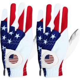 aguil-mart Golf Gloves American Flag Print (X-Large, Left), Red,White,Blue