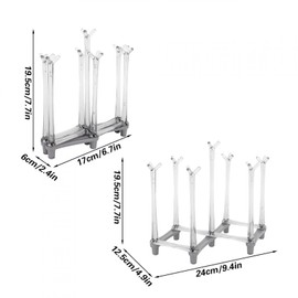 9.4x4.9x7.7in Cup Drying Rack,Drinking Glass and Sports Bottle Drainer Stand,Retractable Mug Draining Organizer Goblet Holder for Kitchen Countertop Office (Light_Grey)