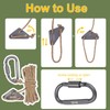 Hikeman 4 Pack Camping Rope with Locking Carabiner Clip,4mm Reflective