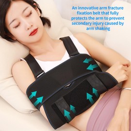 Arm sling for sleeping，Shoulder immobilizer for fixing the arm，Suitable for shoulder elbow injury torn rotator cuff broken arm，Suitable for both men and women，Left arm and right arm（black 1 pcs）