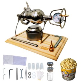 Hand Popcorn Maker Popcorn Machine Hand Popcorn Cannon 304 Stainless Steel Popcorn Machine Home Retro High Pressure Popcorn Maker, Puffed Rice Maker for Home Party (400ml)