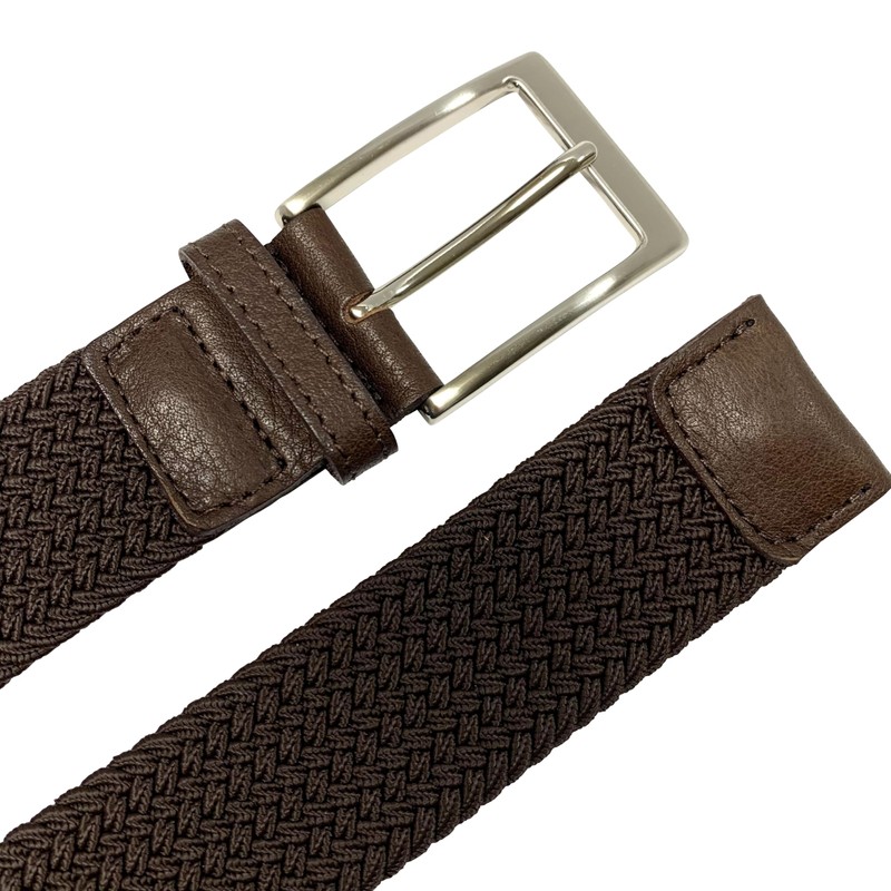 bell la bell Men's Rubber Mesh Belt, Cowhide Leather, Made