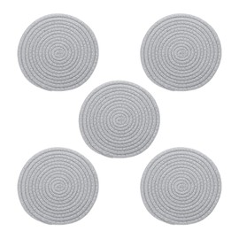 PATIKIL Trivets for Hot Dishes 8 Inch, 5 Pack Trivets Mat for Hot Pots and Pans Heat Resistant Hot Pads Pot Holders for Kitchen Table Counter, Light Grey