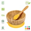 Vinsani Bamboo Bowl and Spoon Set for Baby/Toddler, Suction Plate,