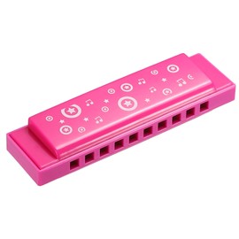 PATIKIL Translucent Harmonica, Multicolored, 10 Holes, Pink, ABS, Harp Mouth, Musical Instrument Beginners, Education, Adults, Professionals