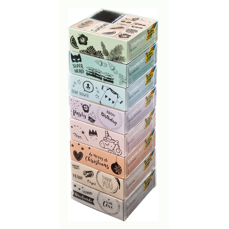 Folia 31104 Wooden Stamp Set, Lettering