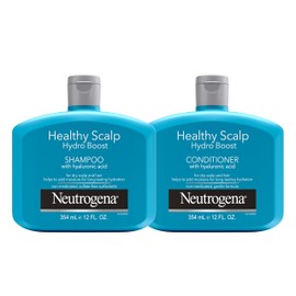 Neutrogena Moisturizing Healthy Scalp Hydro Boost Shampoo & Conditioner for Dry Hair and Scalp, with Hydrating Hyaluronic Acid, pH-Balanced, Paraben & Phthalate-Free, Color-Safe, 12 Fl Oz (Set of 2)