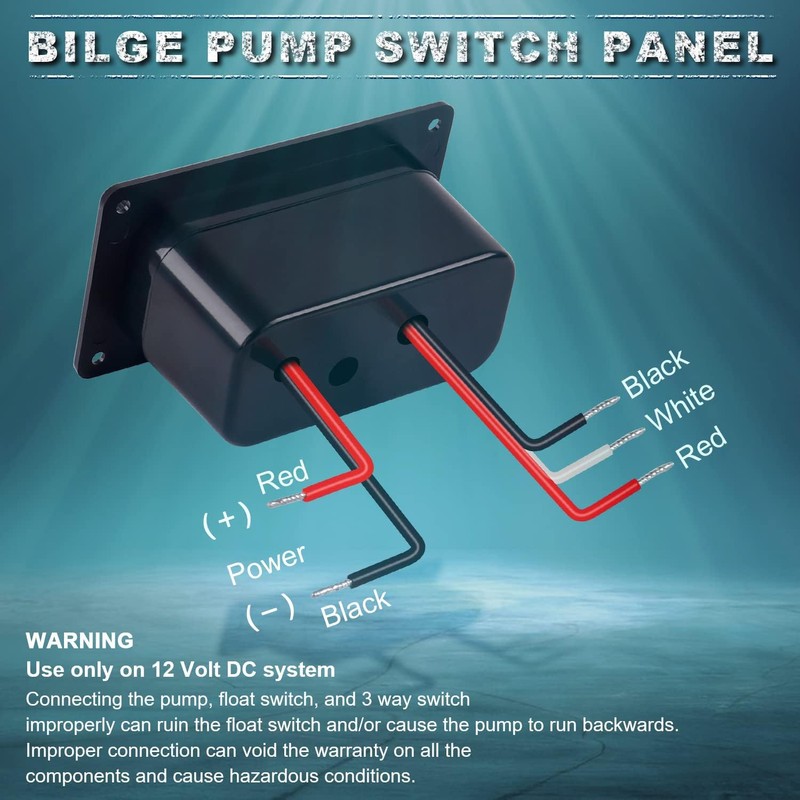 Greluma 1 Piece 3 Way Bilge Pump Switch Panel (Manual