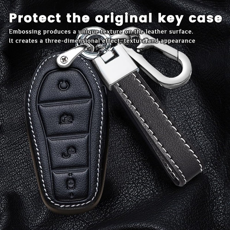 ontto Leather Car Key fob Cover fit for BYD Atto