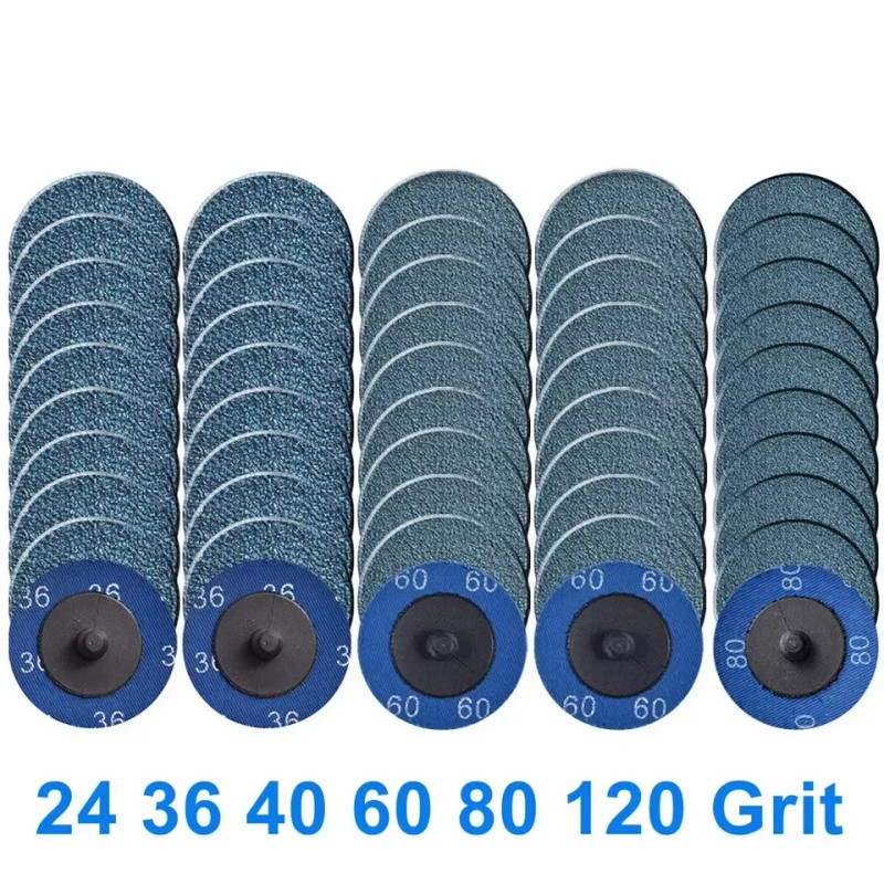 Quick Change 2" Grinding Sanding Disc Zirconia 24-120 Grit Resin