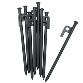 Molyorch Pack of 8 Tent Pegs with Hooks and Hole, Metal Pegs, Tent Awning Tent, Camping Tent Pegs, Steel Tent Pegs, for Marquee, Camping Accessories, Garden Fixing