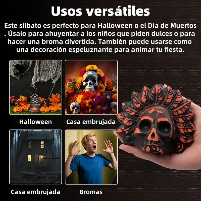 Silbato De La Muerte Azteca Réplica Prehispánica Gritohumano