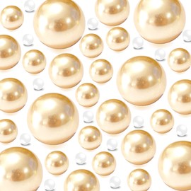 YUXIYAN 120Pieces Floating NO Hole Pearls Beads for Vases and 500 PCS for Floating,Floating Beads for Centerpiece,Home Decor,Party Table Wedding,Makeup Brush Beads