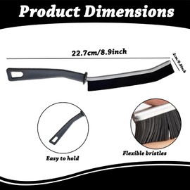 6PCS Crevice Cleaning Brush with 1 Cloth – Hard Bristle Brush for Deep Cleaning Gaps, Corners & Tight Spaces, Multifunctional Groove Scrub Brush for Bathroom, Kitchen, Tiles & More (Black)