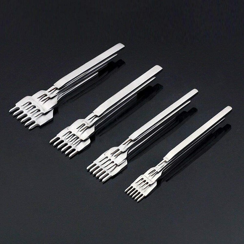 Leather Hand Tool 4 Pieces 1/2/4/6 Prong Leather Hole Punch