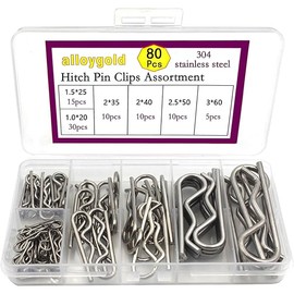 80 Pcs 6 Sizes Stainless Steel Hitch Pin Clip Kit for Hitch Pin Lock System, Trucks, Engine Repair