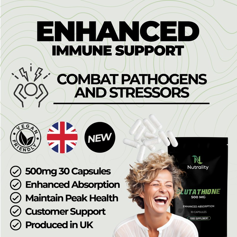 Nutrality Glutathione Supplement 500mg | Premium Glutathione for Skin Health,