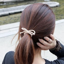 Ribbon hair tie, pretty hair tie, satin hair tie, ponytail hair tie, ribbon tie, elastic band, ponytail tie, elastic hair tie, girl's hair / 리본머리끈 예쁜머리끈 공단머리끈 포니테일머리끈 리본끈 고무줄끈 포니테일끈 고무줄머리끈 여아머리