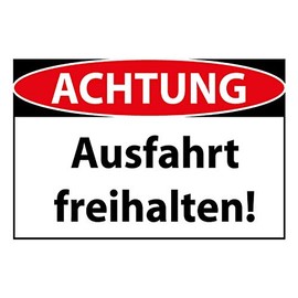 Treasure mix Attention Exit Free. Warning Sign, Garage Note, Roads, Metal Sign, 20 x 30 cm