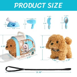 KBIBCK Dog Toy Children, Electronic Pet Dog, Dog with Lead Toy Children, Toy Dog Running and Barking, Interactive Pet Dog Gift for Children Girls 3 4 5 6 7 Years