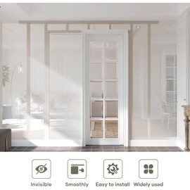 EaseLife 4.6FT/55in Sliding Pocket Door Hardware Kit,Commercial Grade,Aluminum Box Rail Kit,Slide Smoothly Quietly,Easy Install,No Door (51.5in Track for 23"~28" Wide Single Door)