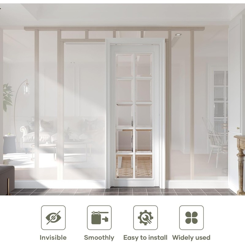 EaseLife 4.6FT/55in Sliding Pocket Door Hardware Kit,Commercial Grade,Aluminum Box Rail