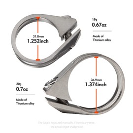 TiTo Bike Seat Post Clamp,Titanium Alloy Quick Release Clamp Tube Clip for 34.9mm/31.8mm Seat Post for Bicycle Mountain Road Seatposts Clamp (34.9mm)