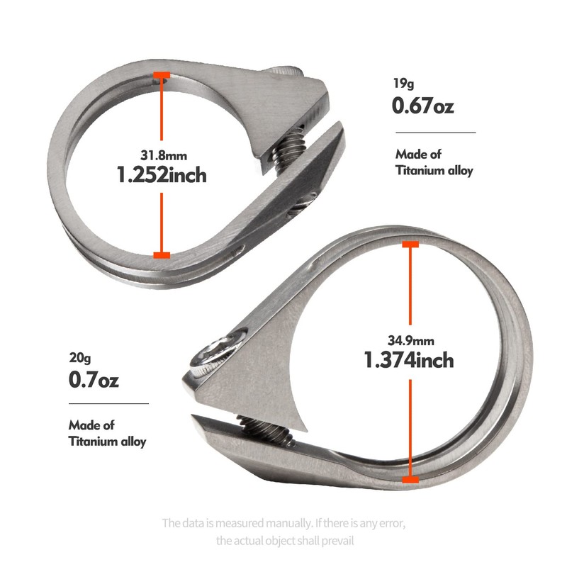 TiTo Bike Seat Post Clamp,Titanium Alloy Quick Release Clamp Tube