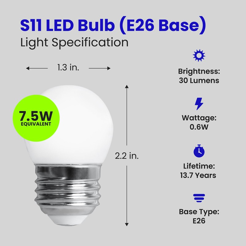 Feit Electric BP71/2S/W/LED/6 7.5-Watt EQ Non-DM E26 Base S11 Frost