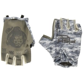 Fish Monkey FM18-GREYWTRCAM-L Stubby Guide Glove Grey Water Camo L