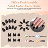 Ceboic Pack of 24 Black Press On Nails Medium Almond