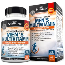 Men's Multivitamin with Vitamin C A B D3 E Zinc for Immune Support - Once Daily Supplement for Energy & Heart - Antioxidants & Digestive Enzymes for Absorption - Mental Clarity & Focus Support -60 Ct