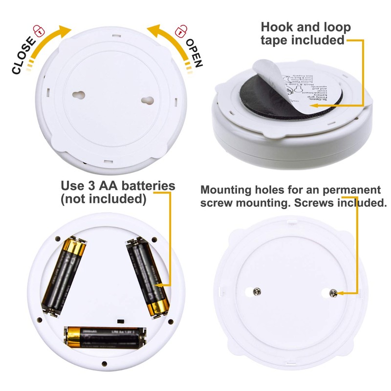 HONWELL Wireless Spotlight Battery Operated LED Puck Lights, Touch Closet
