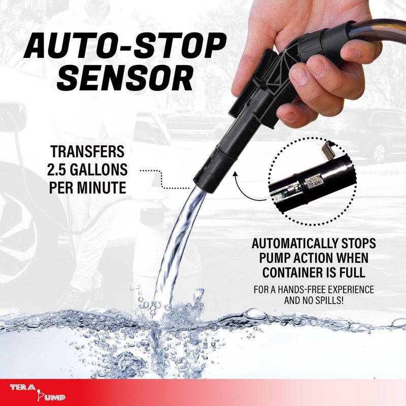 TERA PUMP 2nd Gen. Auto-Stop Gas Cap Fuel Transfer Pump