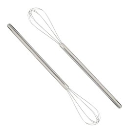 Rattleware Stainless Steel 10.5" Round Coffee Whisk - Set of Two - For a Perfect Mix, Evenly Distributed & Eliminated Clumps for Specialty Drinks, Perfect for Home or Commercial Use