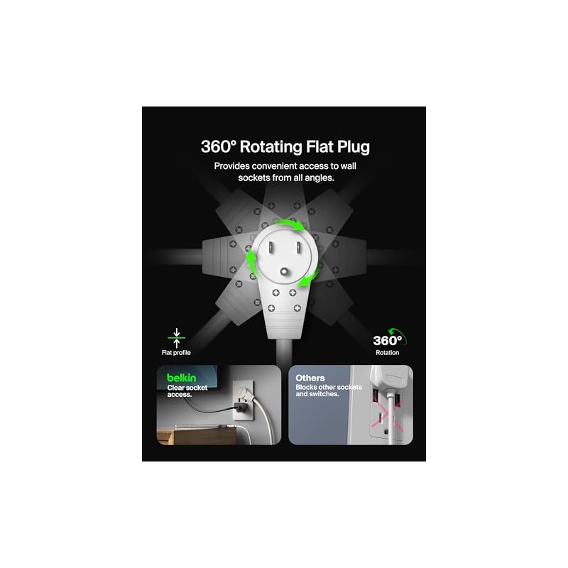 Belkin BE106000-06R Protectores de Sobretensiones de 6 Salidas, Blanco