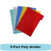 5-Part A4 Binder Dividers with Index Page - Multi-Punched Plastic
