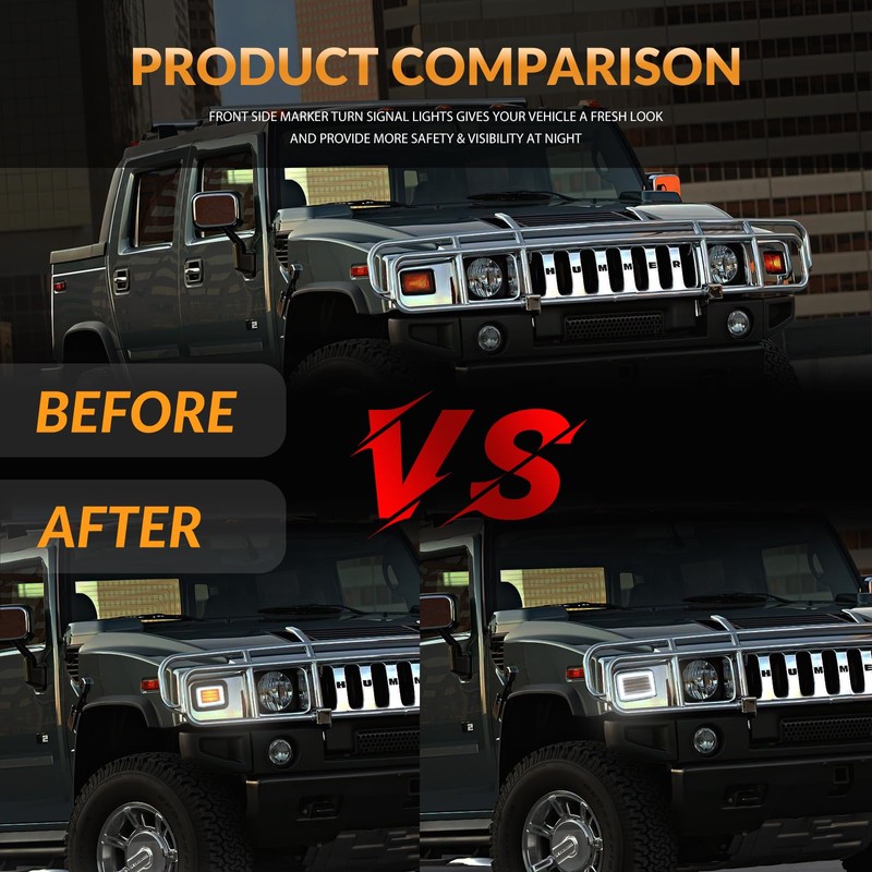 LED Front Turn Signal Corner Side Marker Lights for Hummer