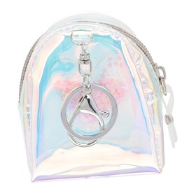 SHINEOFI Mini Dazzle Color Earphone Storage Case Durable Coin Wallet Miniature Purse with Key Ring for Earphones Gadgets Stylish Design for Everyday Use Portable Lost Keychain Light Pink