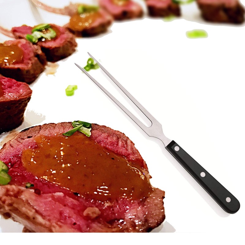 Kerafactum Meat Fork, Stainless Steel Carving Fork, Flat with Tines,