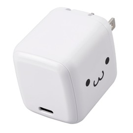 Elecom EC-AC8565WF Charger, 65 W, USB PD Compatible, Small, Type-C 1 Port, PSE Certified, PSE Certified, White x Black