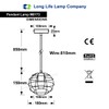 Wire Cage Globe Pendant Light Black Metal Loft Industrial Ceiling
