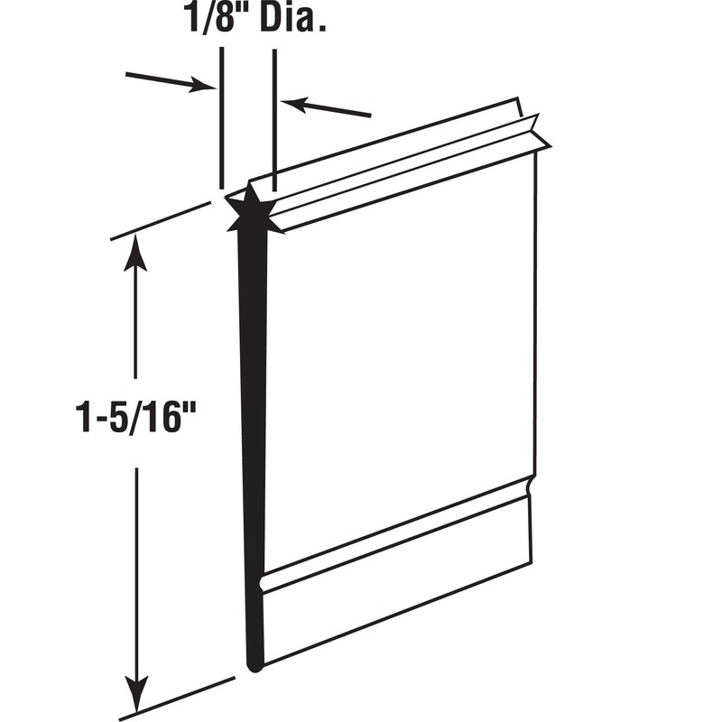 Slide-Co 19859 Shower Door Bottom Sweep, Star Insert shape, 1-5/16