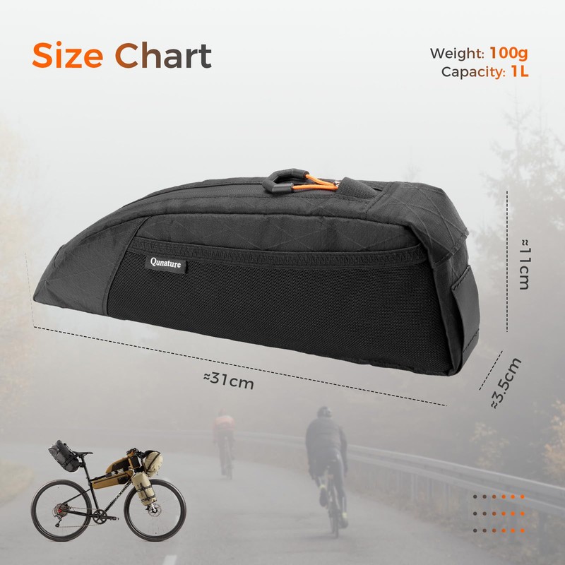 QUNATURE Bike Top Tube Bag Bicycle Front Frame Bag 1L