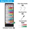 Daily Schedule Chart with 15 Dry-Eraser Cards - 13 Pockets
