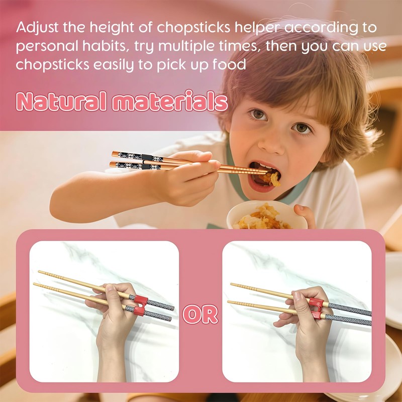 AstraGlam 5 Pairs Japanese Natural Bamboo Chopsticks With 5PCS Chopstick
