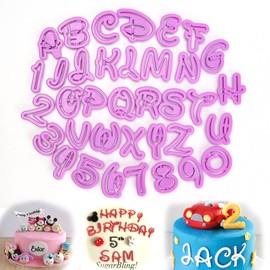 ilauke Teig-Ausstecher Buchstaben Ziffern Ausstechform Buchstabe 3D für Kuchen Alphabet Ziffern zur Dekoration für Gebäck, Fondant, Schokolade, 36-teiliges Set