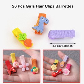 Paifeancodill Baby Hair Clips for Girls, 26 Pcs Kids Child Hair Clips, Adorable Fun Hair Accessories Pretty Flower Pattern Hairpin snap Bow Toddler Girls Baby pin Hair Baby Toddler Hair Clips(Flowers)